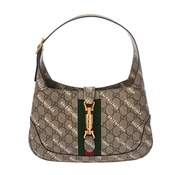 Gucci Handbags - Gucci GG Supreme Jackie Balenciaga Beige Shoulder Bag
